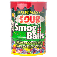 TOXIC WASTE SOUR SMOG BALLS BANK 4 OZ