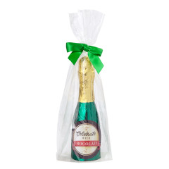 NANCY ADAMS FOILED SOLID MILK CHOCOLATE CHAMPAGNE BOTTLE 8 OZ