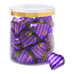 MADELAINE PEANUT BUTTER FILLED FOILED CHOCOLATE HEARTS TUB