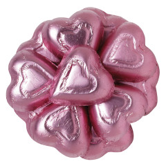 MADELAINE MILK CHOCOLATE PINK FOILED HEARTS