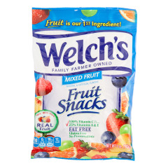 WELCH'S MIXED FRUIT FRUIT SNACKS 5 OZ PEG BAG