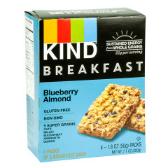KIND BLUEBERRY ALMOND BREAKFAST BAR 4 PC 7.1 OZ BOX