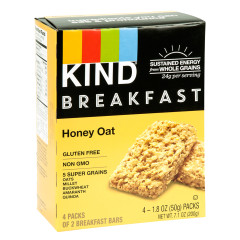 KIND HONEY OAT BREAKFAST BAR 4 PC 7.1 OZ BOX