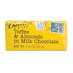 CHOCOLOVE TOFFEE AND ALMONDS IN MILK CHOCOLATE MINI 1.3 OZ BAR