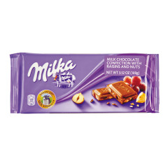 MILKA RAISINS & NUTS BAR 3.5 OZ