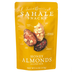 SAHALE GLAZED HONEY ALMONDS MIX 4 OZ POUCH