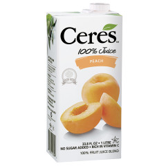 CERES PEACH JUICE 33.8 OZ BOX