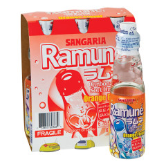 SANGARIA RAMUNE ORANGE SODA 6 PK 6.76 OZ BOTTLES