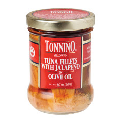 TONNINO TUNA FILLETS WITH JALAPENO IN OLIVE OIL 6.7 OZ JAR