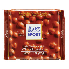 RITTER SPORT MILK CHOCOLATE WHOLE HAZELNUTS 3.5 OZ BAR