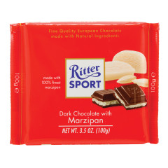 RITTER SPORT DARK CHOCOLATE WITH MARZIPAN 3.5 OZ BAR