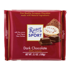 RITTER SPORT 50% DARK CHOCOLATE 3.5 OZ BAR