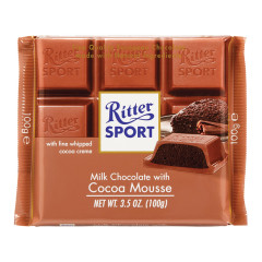 RITTER SPORT MILK CHOCOLATE WITH COCOA MOUSSE 3.5 OZ BAR