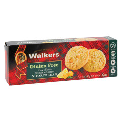 WALKERS GLUTEN FREE GINGER LEMON SHORTBREAD COOKIES 4.9 OZ BOX