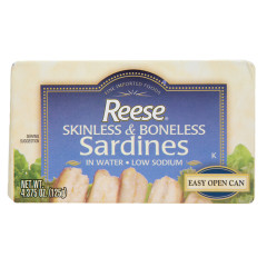 REESE SKINLESS AND BONELESS SARDINES IN WATER 4.37 OZ