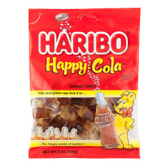 HARIBO HAPPY COLA GUMMI CANDY 5 OZ PEG BAG
