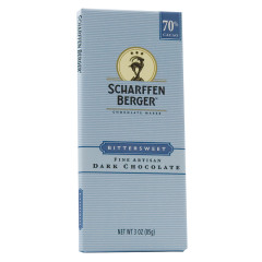 SCHARFFEN BERGER 70% BITTERSWEET DARK CHOCOLATE 3 OZ BAR