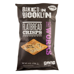 BAKED IN BROOKLYN THE WORKS FLATBREAD CRISPS 6 OZ BAG