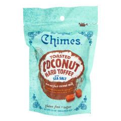 CHIMES TOASTED COCONUT HARD TOFFEE WITH SEA SALT 3.5 OZ POUCH