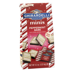 GHIRARDELLI MINI PEPPERMINT BARK SQUARES 4.3 OZ BAG