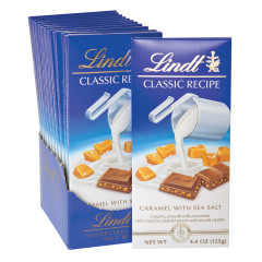 LINDT MILK CHOCOLATE CARAMEL WITH SEA SALT 4.4 OZ BAR