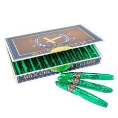 MADELAINE ST. PATRICK'S MILK CHOCOLATE FOILED CIGARS GREEN 0.75 OZ