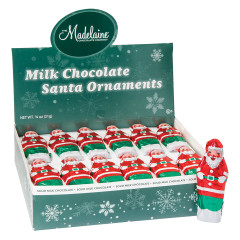 MADELAINE MILK CHOCOLATE SANTA 0.75 OZ FOILED FLAT