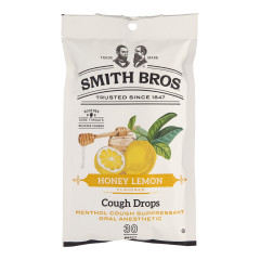 SMITH BROS THROAT DROPS HONEY LEMON 4 OZ PEG BAG