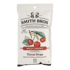 SMITH BROS THROAT DROPS WILD CHERRY 4 OZ PEG BAG