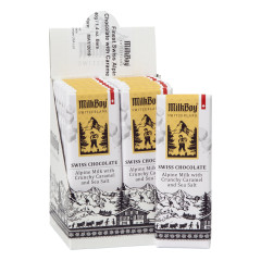 MILKBOY SWISS ALPINE MILK CHOCOLATE WITH CRUNCHY CARAMEL AND SEA SALT 1.4 OZ BAR