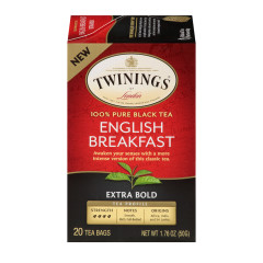 TWININGS EXTRA BOLD ENGLISH BREAKFAST TEA 20 PC BOX