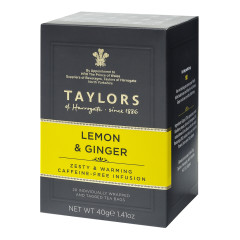 TAYLORS OF HARROGATE LEMON AND GINGER TEA 20 CT BOX