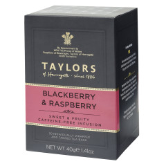 TAYLORS OF HARROGATE BLACKBERRY AND RASPBERRY TEA 20 CT BOX