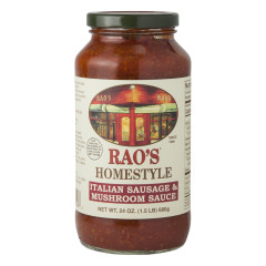 RAO'S ITALIAN SAUSAGE AND MUSHROOM SAUCE 24 OZ JAR