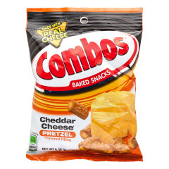 COMBOS CHEDDAR CHEESE PRETZEL 6.3 OZ PEG BAG