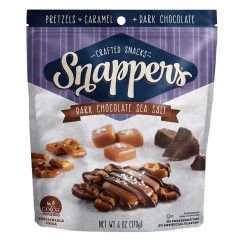 SNAPPERS DARK CHOCOLATE SEA SALT 6 OZ POUCH