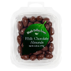 MAPLE VALLEY FARMS MILK CHOCOLATE ALMONDS 6.25 OZ