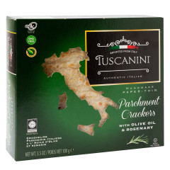 TUSCANINI CRACKERS WITH OLIVE OIL & ROSEMARY 3.5 OZ BOX