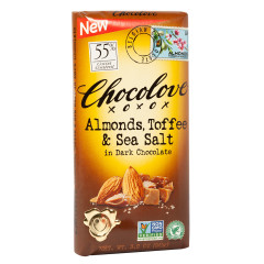 CHOCOLOVE DARK CHOCOLATE ALMOND TOFFEE AND SEA SALT 3.2 OZ