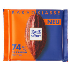 RITTER SPORT KAKAO KLASSE 74% INTENSE CHOCOLATE FROM PERU 3.5 OZ