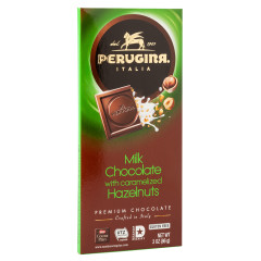 PERUGINA MILK CHOCOLATE WITH CARAMELIZED HAZELNUTS 3 OZ BAR