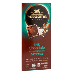 PERUGINA MILK CHOCOLATE WITH CARAMELIZED ALMONDS 3 OZ BAR