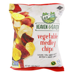 HEAVEN & EARTH VEGETABLE MEDLEY CHIPS 1 OZ BAG