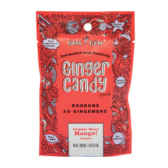 GEM GEM CHEWY GINGER CANDY MANGO 1.25 OZ PEG BAG