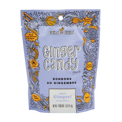GEM GEM JUST GINGER CHEWY GINGER CANDY 5 OZ POUCH