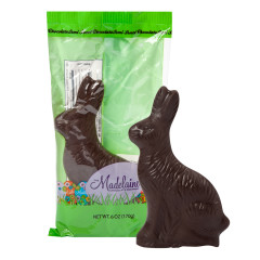 MADELAINE SOLID DARK CHOCOLATE SITTING RABBIT 6 OZ