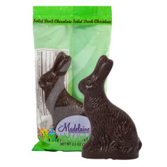 MADELAINE SOLID DARK CHOCOLATE SITTING RABBIT 2.5 OZ