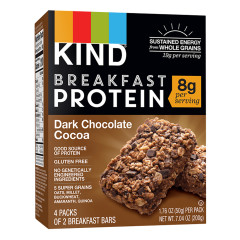 KIND BREAKFAST PROTEIN BAR DARK CHOCOLATE COCOA BAR 7.04 OZ BOX