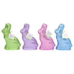 SINGLE COLOR ASSORTED FOIL RABBITS 6 OZ