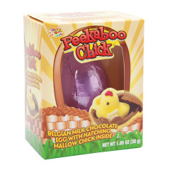 PEEKABOO CHICK MILK CHOCOLATE EGG WITH MARSHMALLOW CHICK